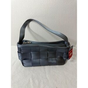 Harveys Seatbelt Baguette Bag Gray Woven Shoulder Purse Small Stap Satchel